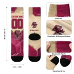 Boston College Eagles Socks Custom Geometric Tech Maroon Best Selling