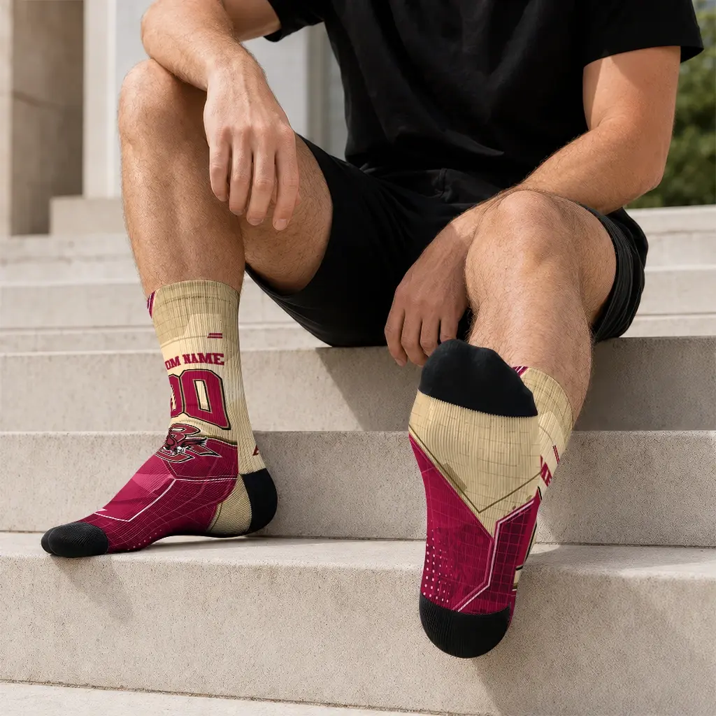 Boston College Eagles Socks Custom Geometric Tech Maroon Latest Model Boston College Eagles Socks Custom Geometric Tech Maroon Latest Model