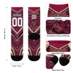 Boston College Eagles Socks Custom Leopard Print Maroon Black Best Selling