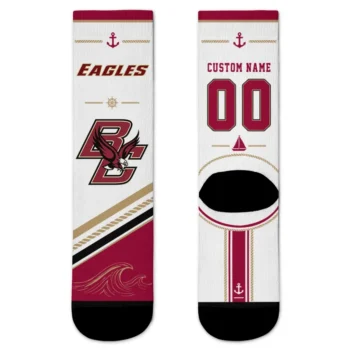 Boston College Eagles Socks Custom Nautical Icons Maroon White Best Selling