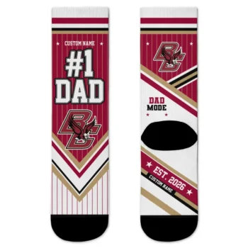Boston College Eagles Socks Custom Pinstripe Chevron Maroon White Best Selling