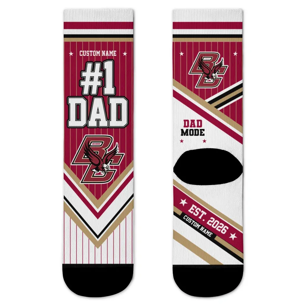 Boston College Eagles Socks Custom Pinstripe Chevron Maroon White Best Selling Boston College Eagles Socks Custom Pinstripe Chevron Maroon White Best Selling