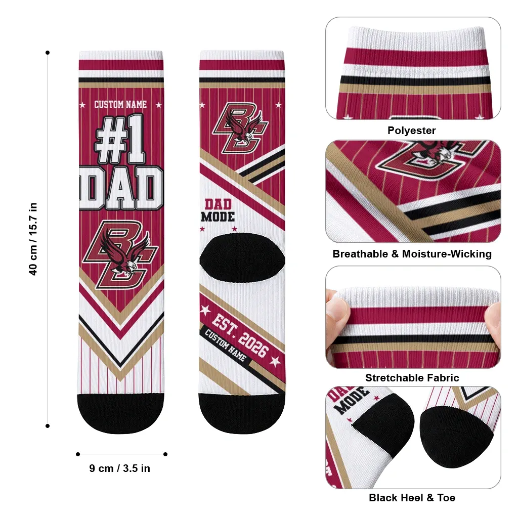 Boston College Eagles Socks Custom Pinstripe Chevron Maroon White High Quality Boston College Eagles Socks Custom Pinstripe Chevron Maroon White High Quality