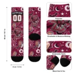Boston College Eagles Socks Custom Scattered Icons Maroon Best Selling