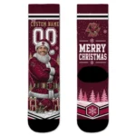 Boston College Eagles Socks Custom Snowy Scene Maroon White Best Selling