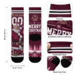 Boston College Eagles Socks Custom Snowy Scene Maroon White Best Selling