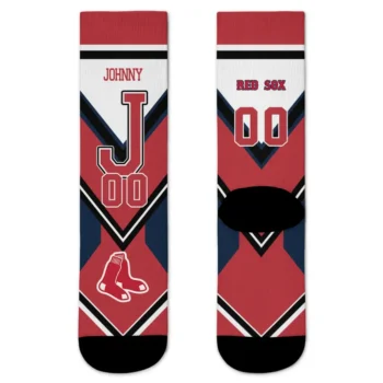 Boston Red Sox Socks Custom Arrow Blocks Red Best Selling