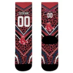 Boston Red Sox Socks Custom Leopard Print Red Black Best Selling