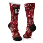 Boston Red Sox Socks Customized Scattered Icons Red Best Selling