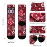 Boston Red Sox Socks Customized Scattered Icons Red Best Selling