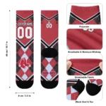 Boston Red Sox Socks Personalized Argyle Pattern Red Best Selling