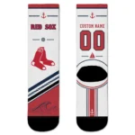 Boston Red Sox Socks - Personalized Nautical Icons Red White