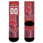 Boston Red Sox Socks Personalized Star Stripes Red White Best Selling