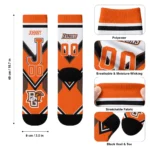 Bowling Green Falcons Socks Customized Arrow Blocks Orange Best Selling
