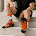 Bowling Green Falcons Socks Customized Arrow Blocks Orange Best Selling
