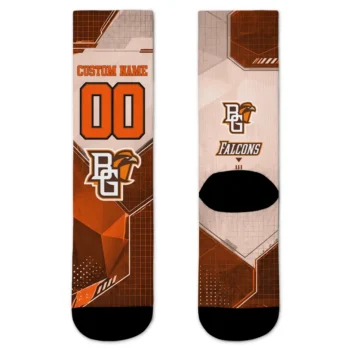 Bowling Green Falcons Socks Customized Geometric Tech Orange Best Selling