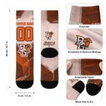 Bowling Green Falcons Socks Customized Geometric Tech Orange Best Selling