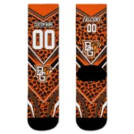 Bowling Green Falcons Socks Customized Leopard Print Orange Black Best Selling