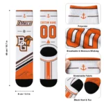 Bowling Green Falcons Socks Customized Nautical Icons Orange White Best Selling
