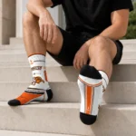 Bowling Green Falcons Socks Customized Nautical Icons Orange White Best Selling
