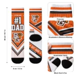 Bowling Green Falcons Socks Customized Pinstripe Chevron Orange White Best Selling