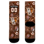 Bowling Green Falcons Socks Customized Scattered Icons Orange Best Selling