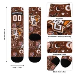 Bowling Green Falcons Socks Customized Scattered Icons Orange Best Selling