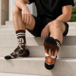 Bowling Green Falcons Socks Customized Snowy Scene Orange White Best Selling