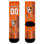 Bowling Green Falcons Socks Customized Star Stripes Orange White Best Selling