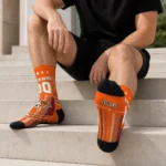 Bowling Green Falcons Socks Customized Star Stripes Orange White Best Selling