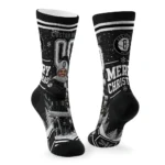 Brooklyn Nets Socks Custom Snowy Scene Black White Best Selling