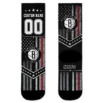 Brooklyn Nets Socks Custom Star Stripes Black White Best Selling
