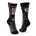 Brooklyn Nets Socks Custom Star Stripes Black White Best Selling