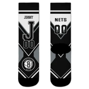Brooklyn Nets Socks Customized Arrow Blocks Black Best Selling