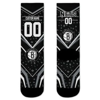 Brooklyn Nets Socks Customized Leopard Print Black Best Selling