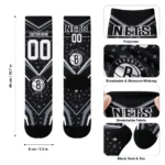 Brooklyn Nets Socks Customized Leopard Print Black Best Selling