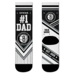 Brooklyn Nets Socks - Customized Pinstripe Chevron Black White