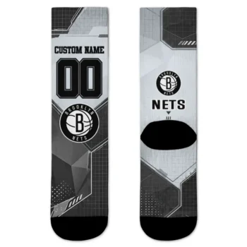 Brooklyn Nets Socks Personalized Geometric Tech Black Best Selling