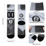 Brooklyn Nets Socks Personalized Geometric Tech Black Best Selling