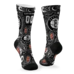 Brooklyn Nets Socks Personalized Scattered Icons Black Best Selling