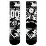 Brooklyn Nets Socks Personalized Woodland Camo Black Best Selling