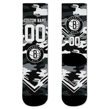 Brooklyn Nets Socks Personalized Woodland Camo Black Best Selling