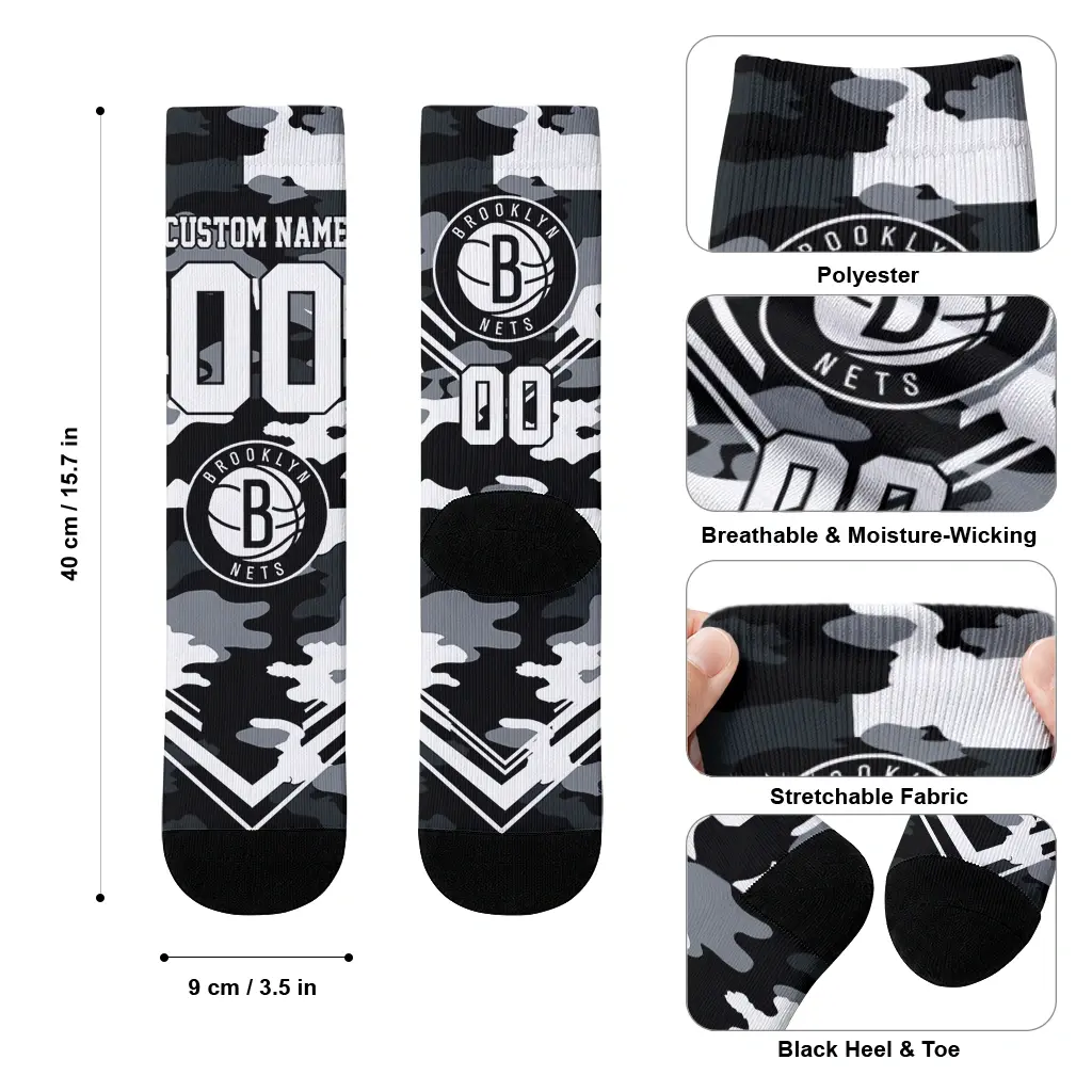Brooklyn Nets Socks Personalized Woodland Camo Black High Quality Brooklyn Nets Socks Personalized Woodland Camo Black High Quality