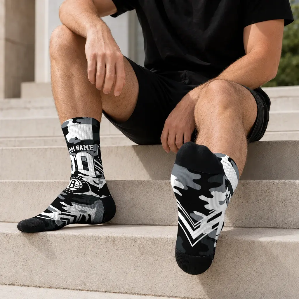 Brooklyn Nets Socks Personalized Woodland Camo Black Latest Model Brooklyn Nets Socks Personalized Woodland Camo Black Latest Model