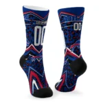Buffalo Bills Socks Custom Leopard Print Blue Black Best Selling