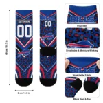 Buffalo Bills Socks Custom Leopard Print Blue Black Best Selling