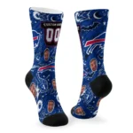 Buffalo Bills Socks Customized Scattered Icons Blue Best Selling