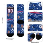 Buffalo Bills Socks Customized Scattered Icons Blue Best Selling