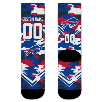 Buffalo Bills Socks - Customized Woodland Camo Blue