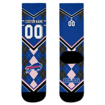 Buffalo Bills Socks Personalized Argyle Pattern Blue Best Selling